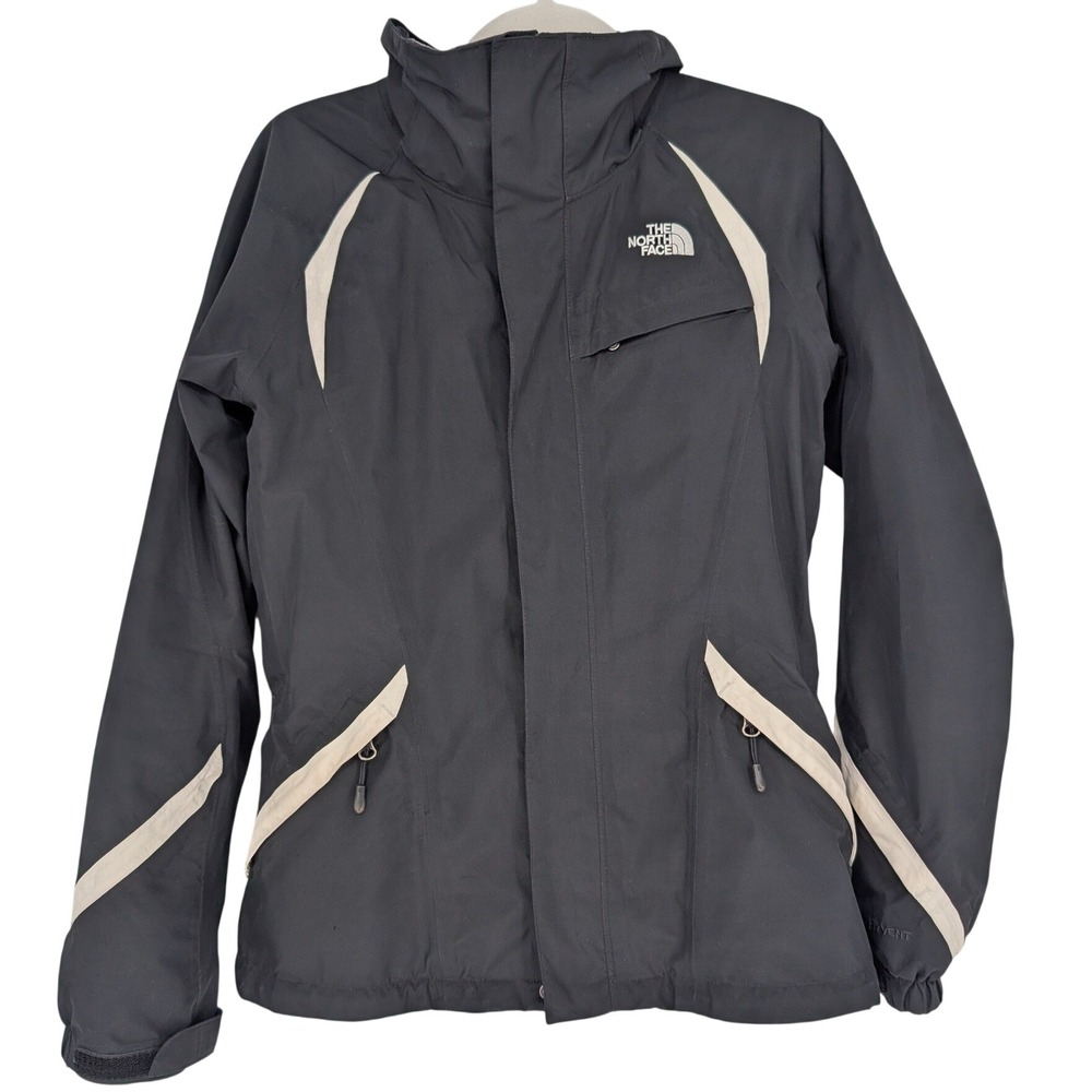 The North Face HyVent Ski Jacket Womens S Black Hooded Gorpcore Utility Hiking